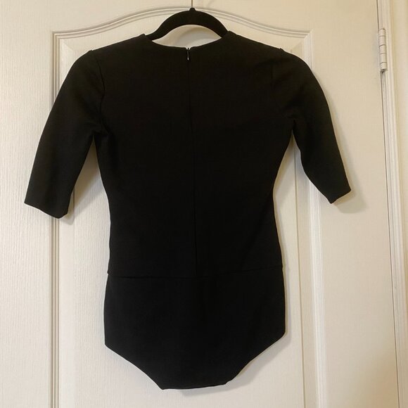 Babaton Black V-Neck Bodysuit with Mid Length Sleeves and Back Zipper XS - Picture 4 of 9